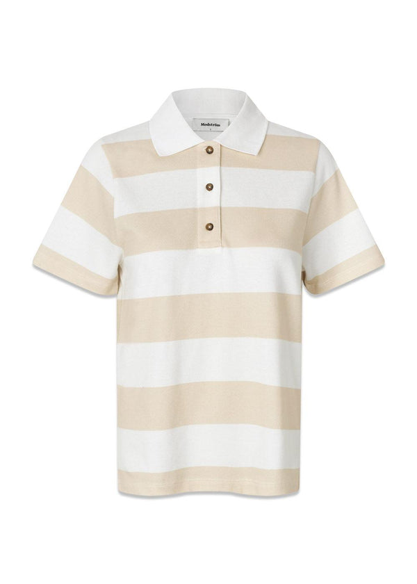 Nobumd polo - Beige Streep-T-shirts-Modström-Butler Loftet