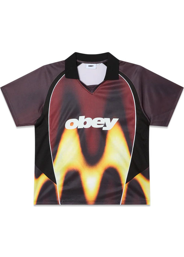 Obey Wazig voetbalshirt - Verbrande rode T-shirts-OBEY-Butler Loftet