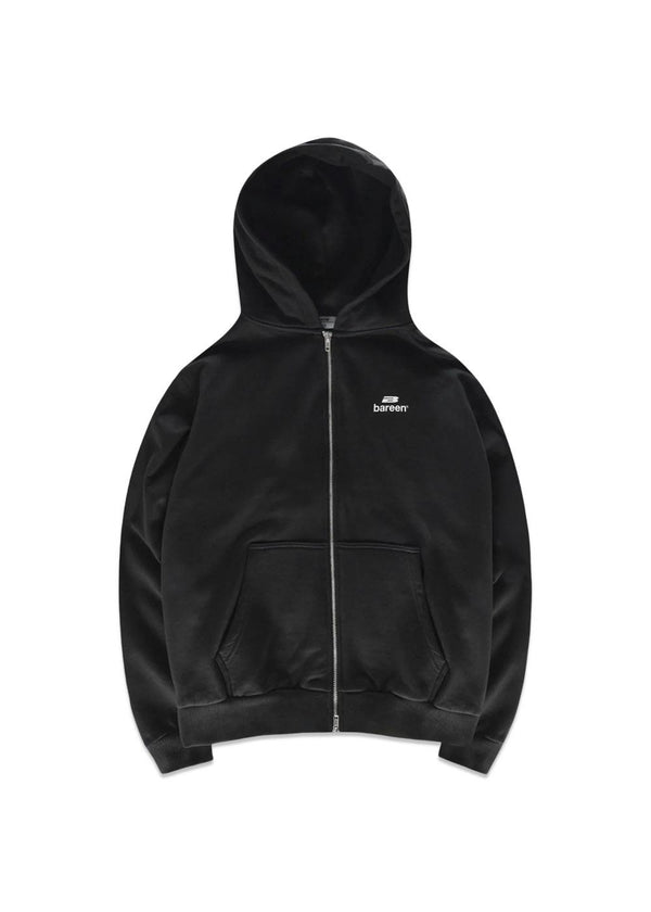 Oversized hoodie met rits en logo - Zwart-Hoodies-Bareen-Butler Loftet