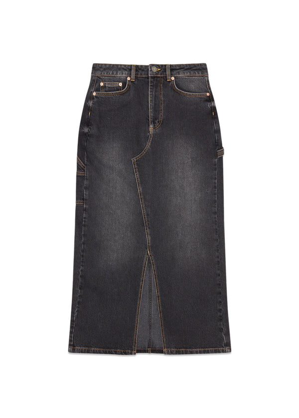 Pander Denim Skirt - Black-Skirts-Woodbird-Butler Loftet