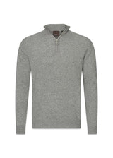 Patton Half Zip - Grijs Melange-Knitwear-Oscar Jacobson-Butler Loftet