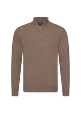 Patton Half Zip - Walnoot Beige-Knitwear-Oscar Jacobson-Butler Loftet