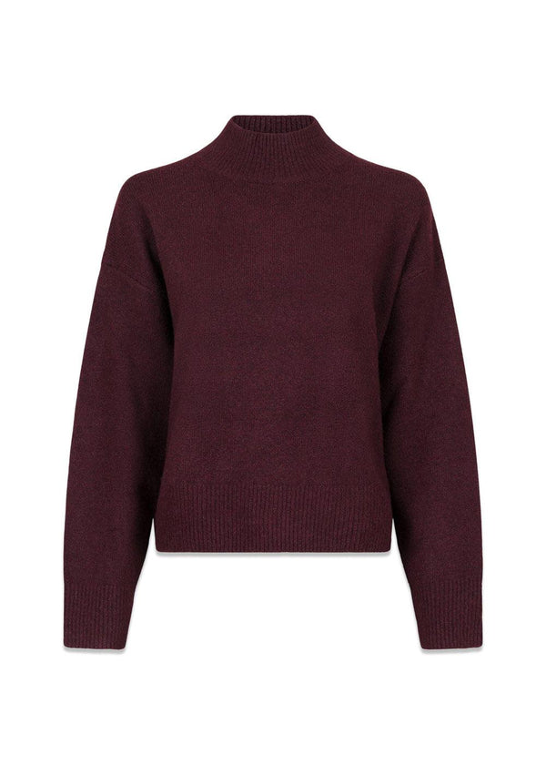 Paulina Knit Blouse - Wine-Knitwear-Neo Noir-Butler Loftet
