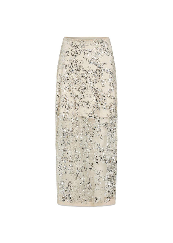 ROULEONA HW ENKEL ROK - Zilverkleurig detail: Pailletten-Rokken-ROUGE EDIT-Butler Loftet