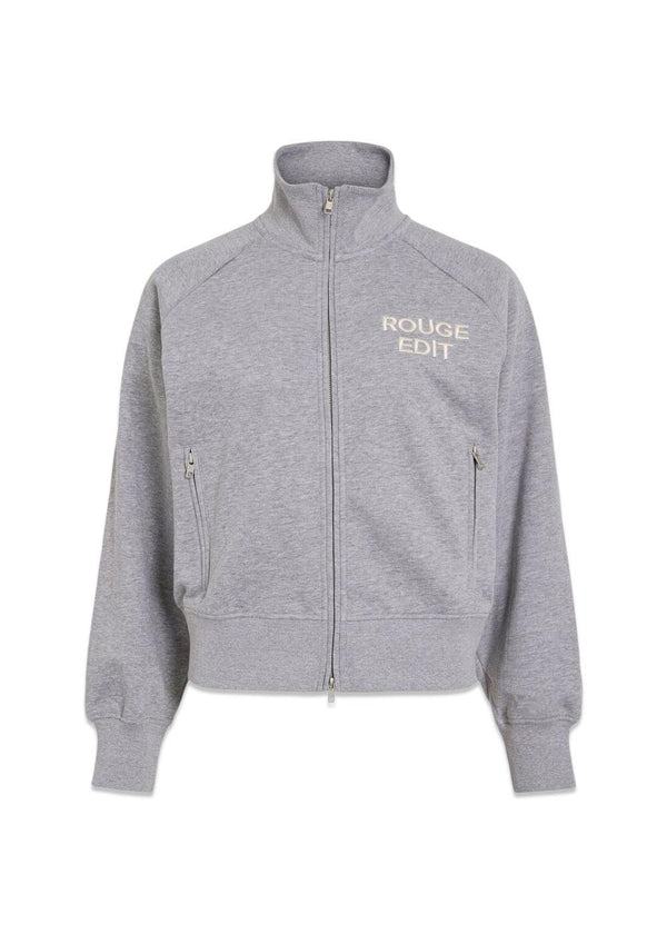 ROUYORK L/S HOGE NECK ZIPPER SWEAT - Lichtgrijs gemêleerd-Sweatshirts-ROUGE EDIT-Butler Loftet