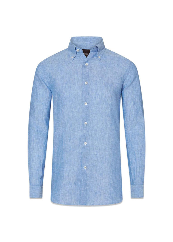 Signature linnen regular fit - Harmony Blue-shirts-Oscar Jacobson-Butler Loftet