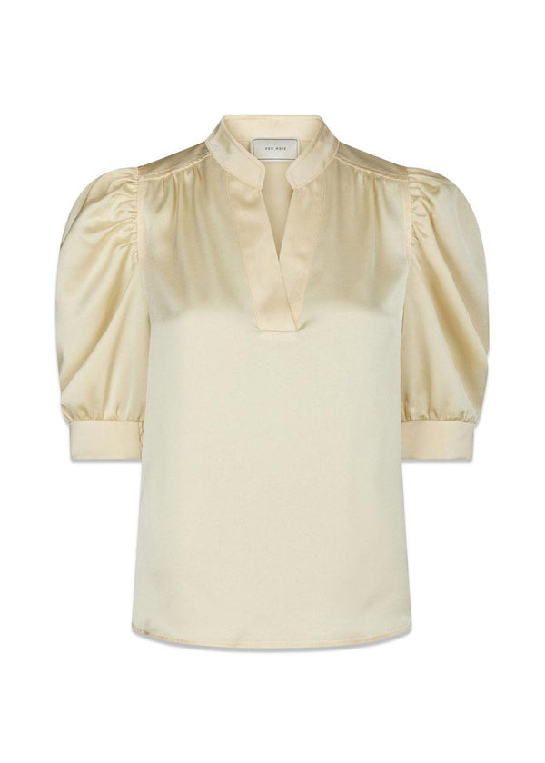 Roella Zware Satijnen Blouse - Lichtgeel-Blouses-Neo Noir-Butler Loftet
