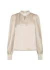 Rosslyn zware satijnen blouse - Champagne-Blouses-Neo Noir-Butler Loftet