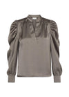 Rosslyn Heavy Sateen Blouse - Warm Grijs-Blouses-Neo Noir-Butler Loftet