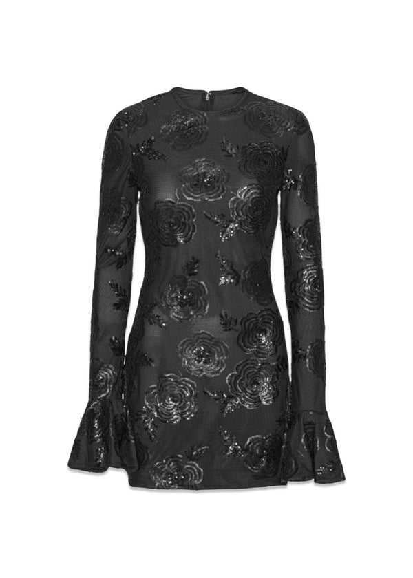 PAILLETTEN LS MINI JURK - Zwart-jurk-Rotate-Butler Loftet