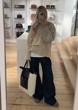 SHOPPING BAG - Silk White/Black/Black-Bags-Marni-Butler Loftet