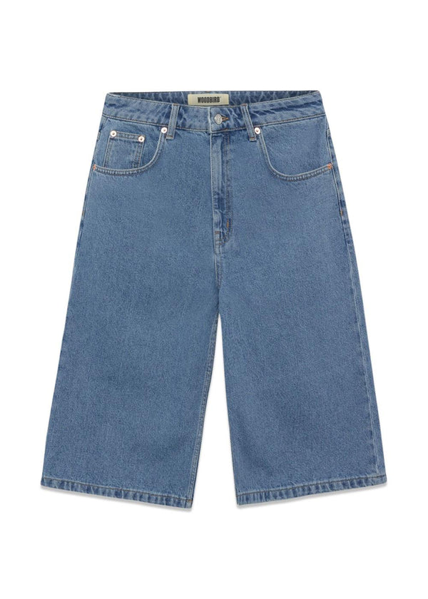 Shan Stone Wash Shorts - Steenblauw-Shorts-Woodbird-Butler Loftet