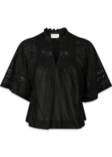 Siama S Voile Blouse - Zwart-Blouses-Neo Noir-Butler Loftet