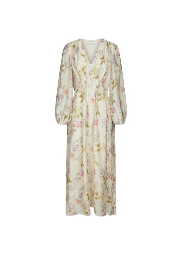 Silfi Vintage Bloemenjurk - Off White-Jurk-Neo Noir-Butler Loftet