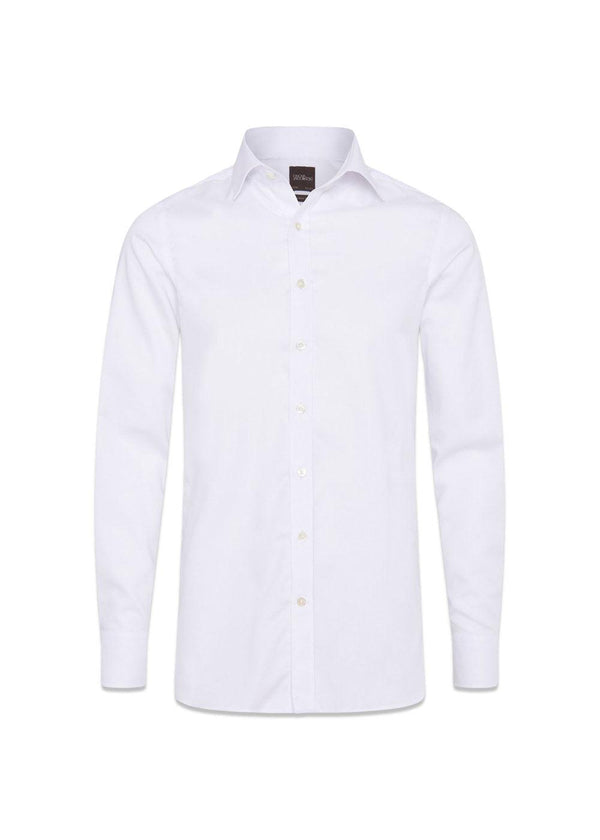 Slim Fit Cut Away Non Iron Twill - Optisch Wit-Overhemden-Oscar Jacobson-Butler Loftet