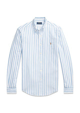 Slim Fit Oxford Overhemd - Blauw Gestreept Oxford-Overhemden-Ralph Lauren-Butler Loftet
