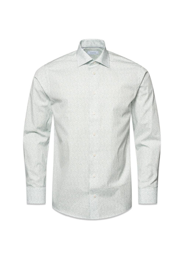 Slank overhemd met bloemenprint - Lichtgroen-Shirts-Eton-Butler Loftet
