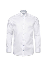 Slim Geometric Efferct Signatrue Twill Shirt - White-Shirts-Eton-Butler Loftet