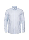 Slank overhemd van keperstof met geometrische microprint - Lichtblauw-Shirts-Eton-Butler Loftet