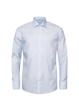 Slank overhemd van keperstof met geometrische microprint - Lichtblauw-Shirts-Eton-Butler Loftet