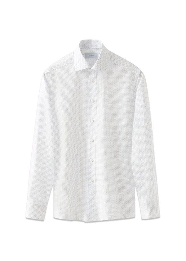 Slanke geometrische kenmerkende twill - lichtblauw-shirts-Eton-Butler Loftet