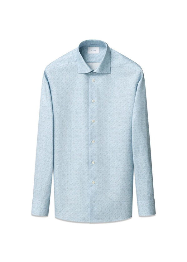 Slim - Geometrisch Signature Twill overhemd - Lichtgroen-Shirts-Eton-Butler Loftet