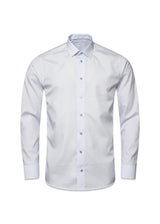 Etons Slim - Poplin Print - Light Blue. Køb shirts her.