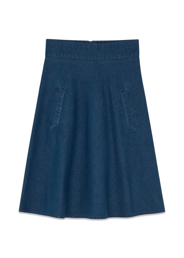 Soft Denim Stelly Skirt - Sargasso Sea-Skirts-Mads Nørgaard-Butler Loftet