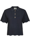 Soko Wave Knit Tee - Midnight Blue-Blouses-Neo Noir-Butler Loftet