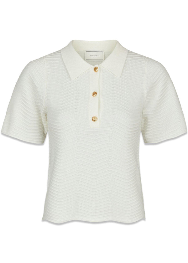 Soko Wave Knit Tee - Off White-Blouses-Neo Noir-Butler Loftet