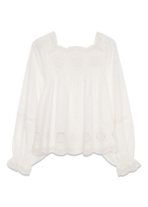 Soleia Top - Off White-Blouses-Sissel Edelbo-Butler Loftet