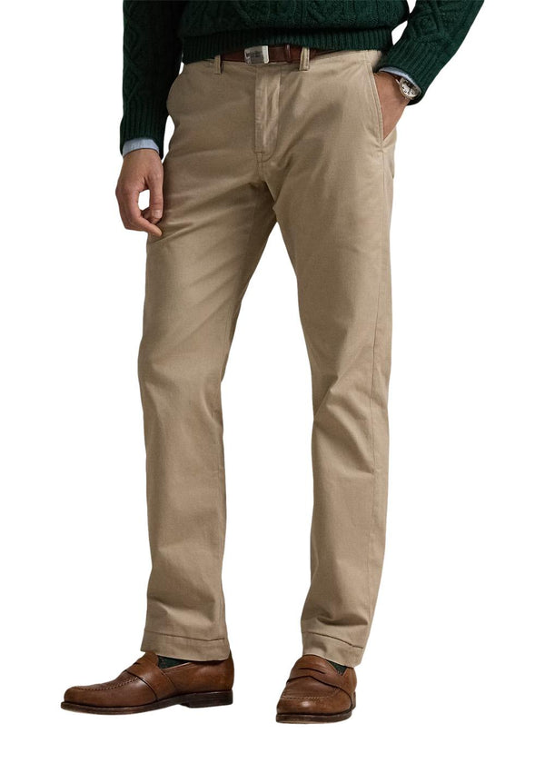 Stretch chinobroek met rechte pasvorm - Khaki Tan-Broek-Ralph Lauren-Butler Loftet