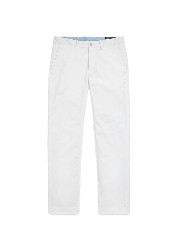 Stretch, rechte pasvorm, gewassen chinobroek - Wit-Broek-Ralph Lauren-Butler Loftet