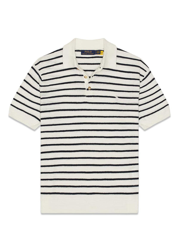 Gestreepte katoenen polotrui - Wit-T-shirts-Ralph Lauren-Butler Loftet