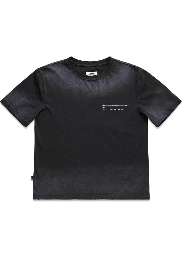 TOREY CROPPED T-SHIRT W/ PRINT - Vervaagd Zwart-T-shirts-ALIS-Butler Loftet