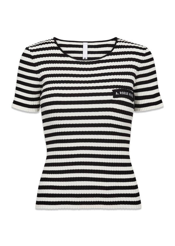 Talulah Tee - Crème/zwarte strepen-T-shirts-A. Roege Hove-Butler Loftet
