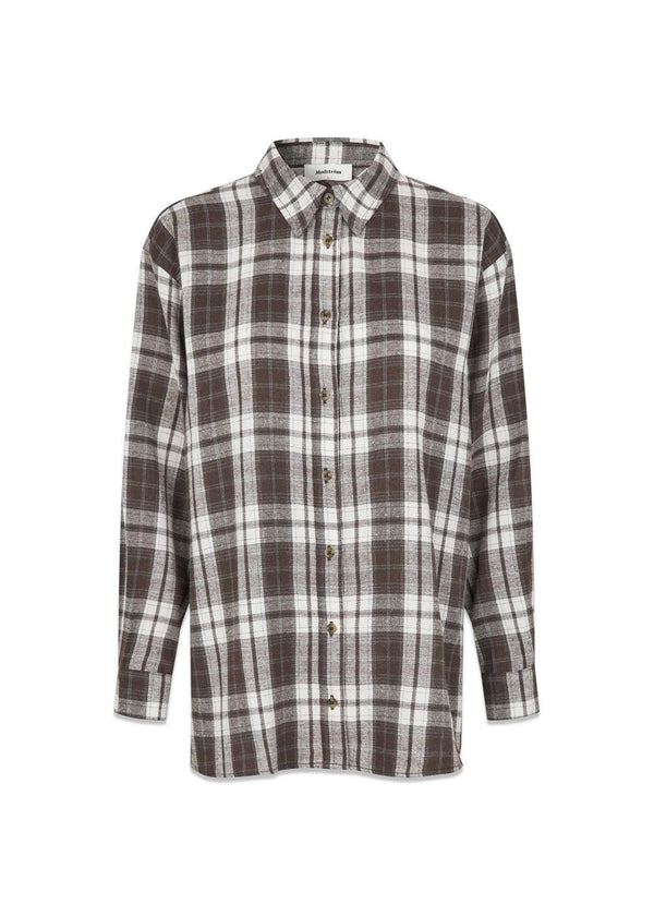 Tappomd overhemd - Seal Brown Tartan-Overhemden-Modström-Butler Loftet