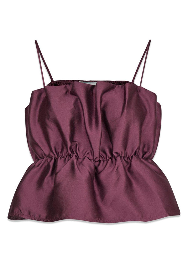 Tipton Dull Satin Top - Burgundy-Top-Neo Noir-Butler Loftet
