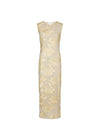 Tiranna Big Flower Mesh Jurk - Lichtgeel-jurk-Neo Noir-Butler Loftet