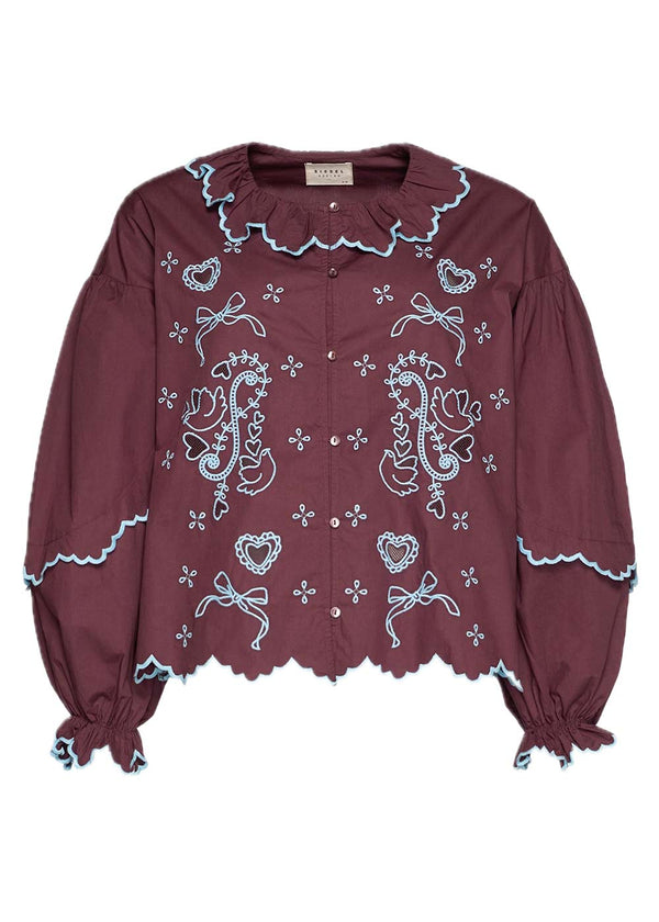 Tone Shirt - Wijn-Blouses-Sissel Edelbo-Butler Loftet