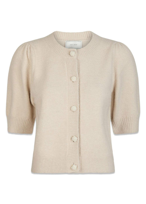 Trudy Deco Knit Cardigan - Ivory-Knitwear-Neo Noir-Butler Loftet