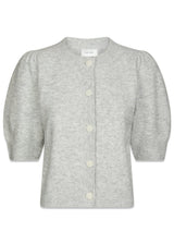 Trudy Deco Knit Cardigan - Light Grey Melange-Knitwear-Neo Noir-Butler Loftet