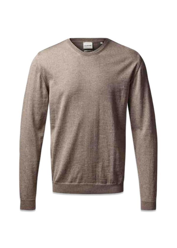 Turijn Pullover O Neck - Warm Sand Mel-Knitwear-Clipper-Butler Loftet