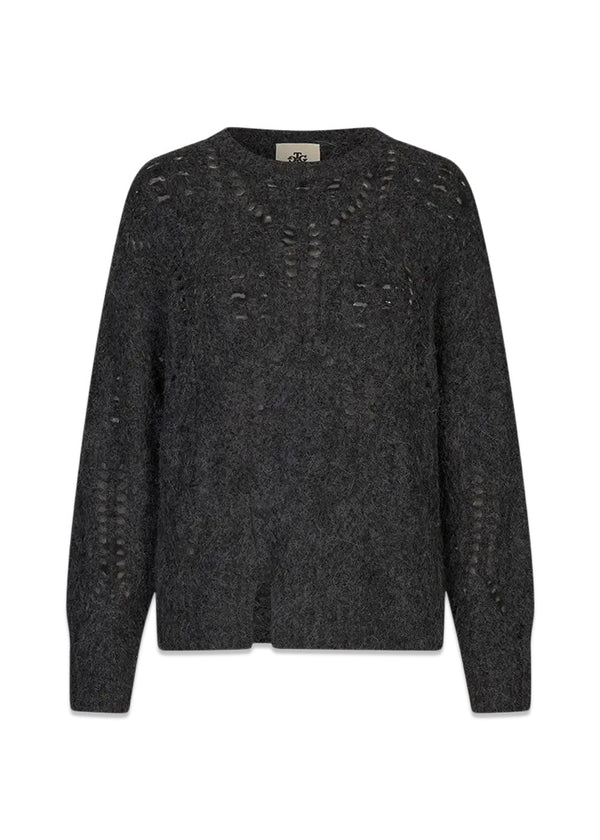 VERBIER CABLE KNIT - Grijs Melange-Knitwear-The Garment-Butler Loftet