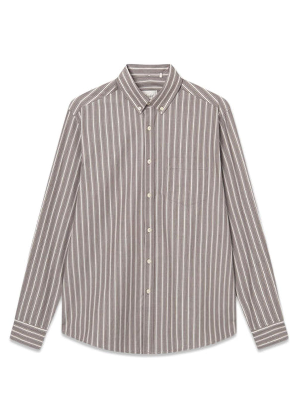 VISION SHIRT - Koudbruin/Kaki Gestreept-Overhemden-Forét-Butler Loftet