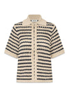 Vestermd gestreept vest - Navy Summer Sand-Knitwear-Modström-Butler Loftet