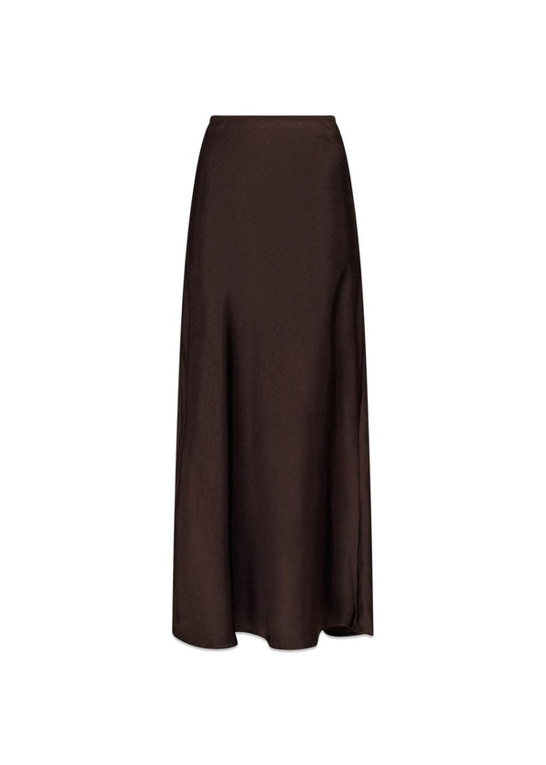Vicky Heavy Sateen Skirt - Dark Brown-Skirts-Neo Noir-Butler Loftet