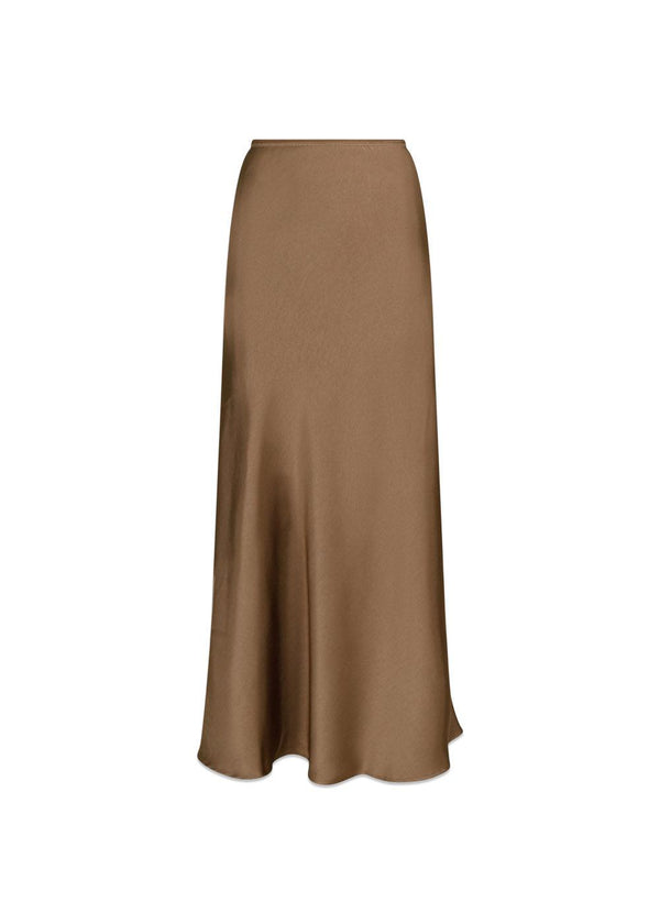 Vicky Heavy Sateen Skirt - Dark Taupe-Skirts-Neo Noir-Butler Loftet