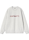 W Carhartt Sweat - Ash Heather / Dusty Rose-Sweatshirts-Carhartt WIP-Butler Loftet