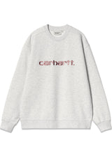 W Carhartt Sweat - Ash Heather / Dusty Rose-Sweatshirts-Carhartt WIP-Butler Loftet